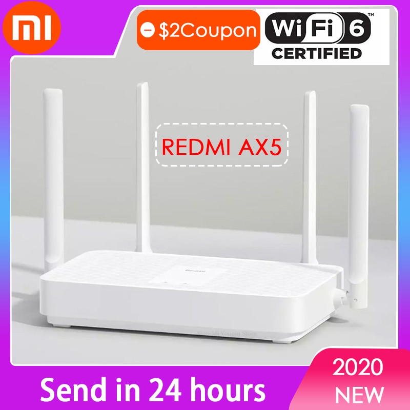 Xiaomi Redmi router AX5 WiFi 6 1800 5-nucleo 256M memoria maglia casa IoT 4 amplificatore di segnale 2.4G 5GHz entrambi 2 doppio-gruppo musicale OFDMA