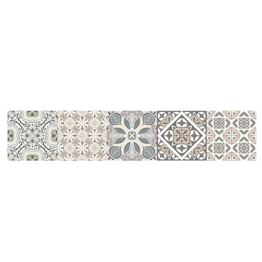 Retro fliser wallstickers til badeværelse køkken dekoration klæbende vandtæt pvc wall stickers køkken talje linje dekoration: E