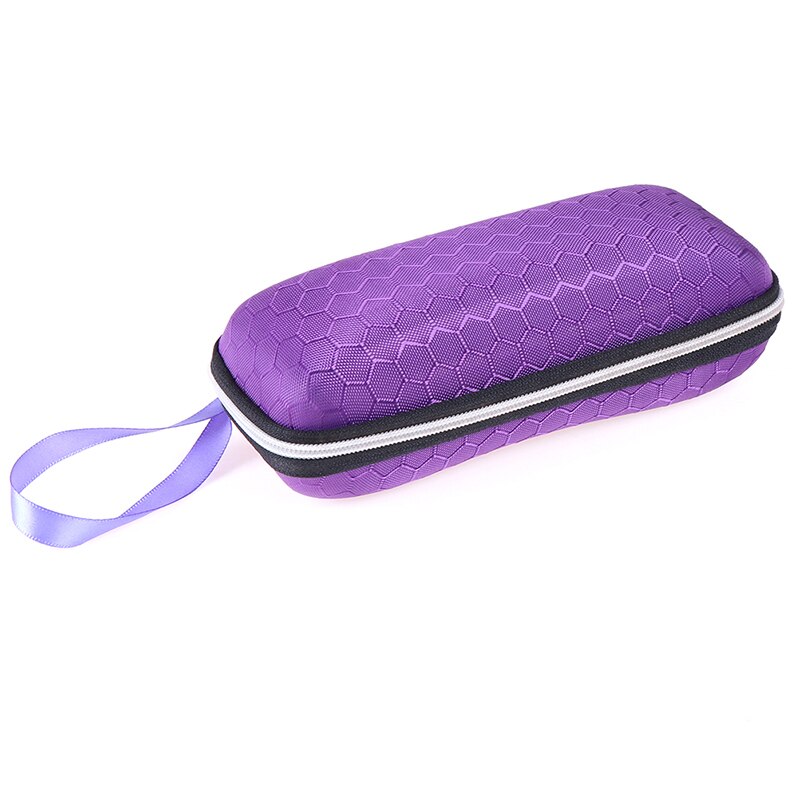 1Pc Brillen Cases Cover Zonnebril Case Voor Vrouwen Glazen Doos Met Lanyard Rits Lenzenvloeistof Gevallen Voor Mannen: Purple