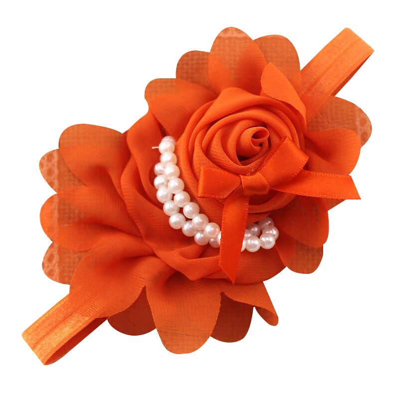 Baby Girls Headband Flexible Flower Princess Headband For Girl Baby Girl Hair Accessories Newborn Photography Props cute: Orange