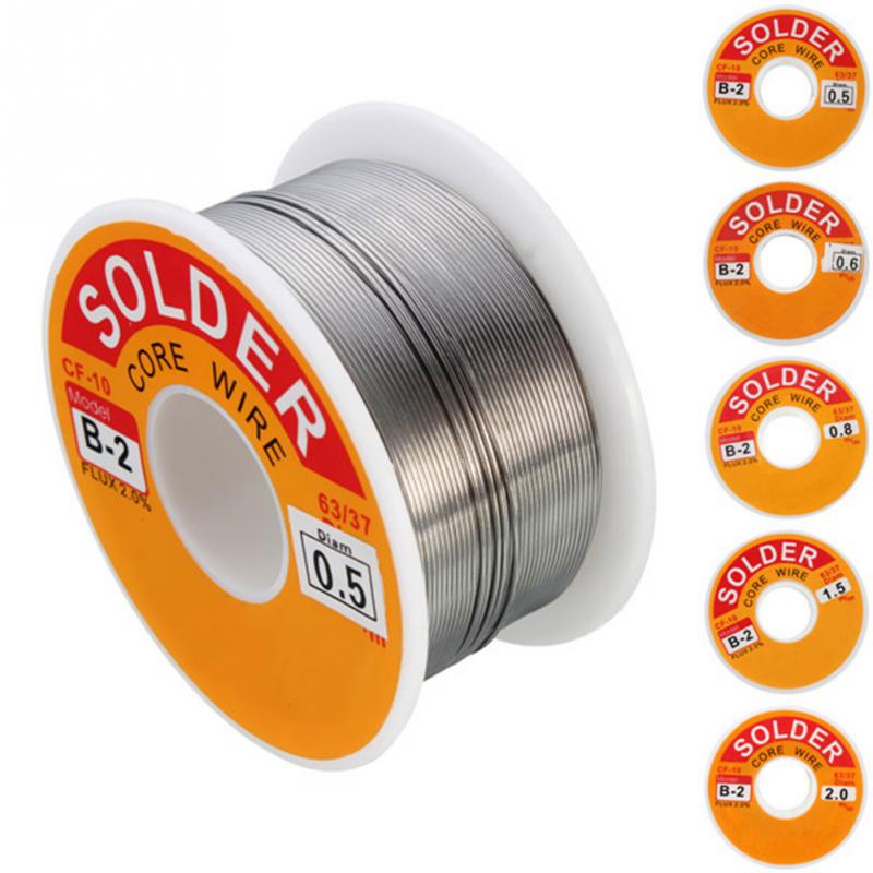 100g 0,6/0,8/1/1, 2 63/37 flujo 2.0% 45FT estaño Alambre de estaño colofonia de fundido núcleo de soldadura de alambre de soldadura rollo No-limpio