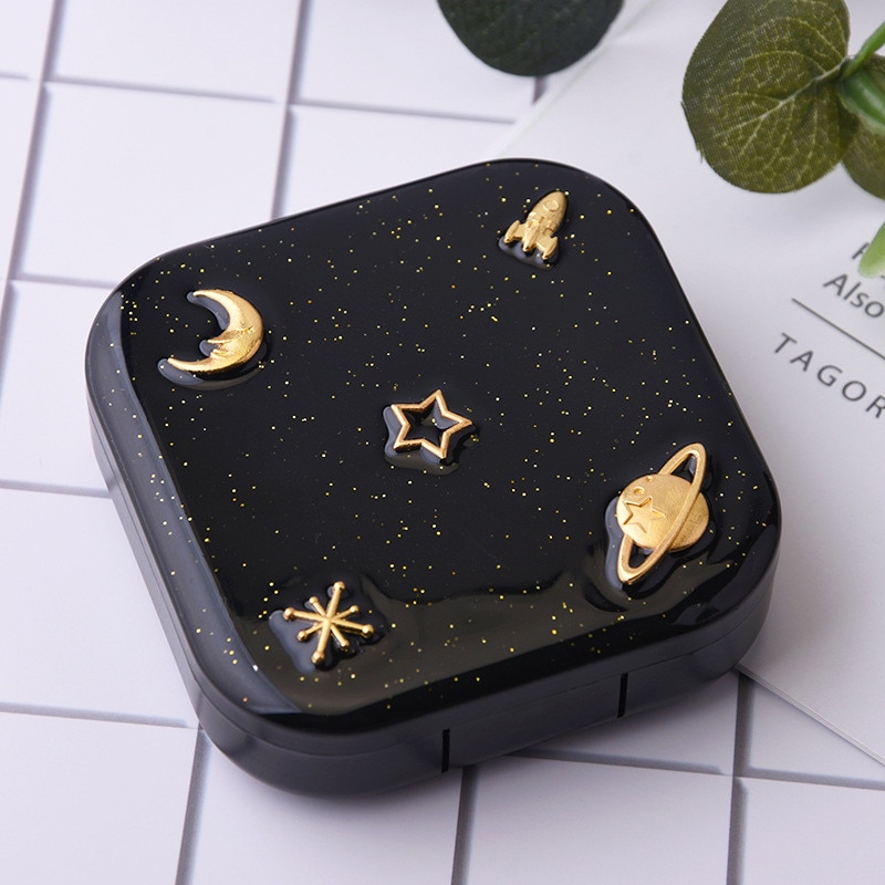 Portable Contact Lens Case with Mirror Women Man Travel Contact Lenses Box Mini Square Contact Lens Container Lentes De Contacto