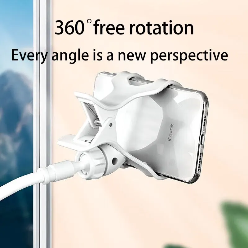 360 Clip support pour téléphone Portable support Portable Flexible paresseux lit support de bureau support de bureau pour iPhone Samsung Xiaomi 70 cm