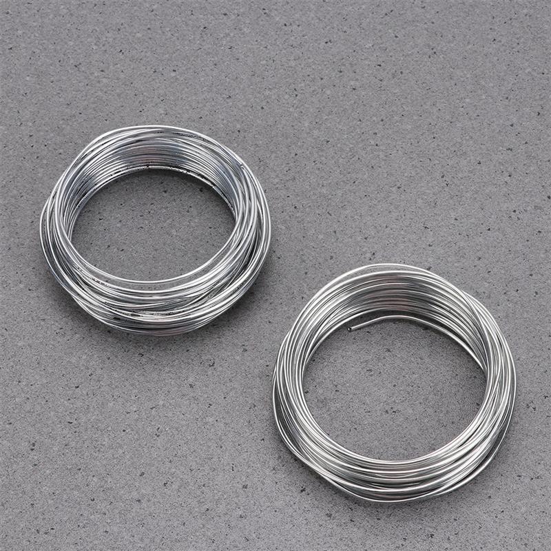 3 pièces bricolage jardinage fil de fer jardin pliable artisanat fil fil de fer doux fil d'argile pour bricolage artisanat faisant (argent diamètre 1.6MM)