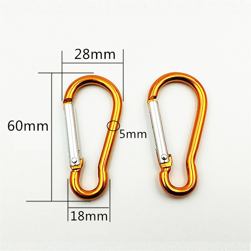 10Pcs M6 Kleur Karabijnhaken Aluminium Carabiner Spring Snap Clip Haken Sleutelhanger Klimmen Karabijnhaak Voor Sleutels Camping Gereedschap