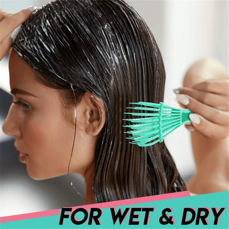 Detangling brush 4c hår detangler borste för lockigt hår blött tjockt kinky hår justera hår borste hårbotten massage reda hårborste