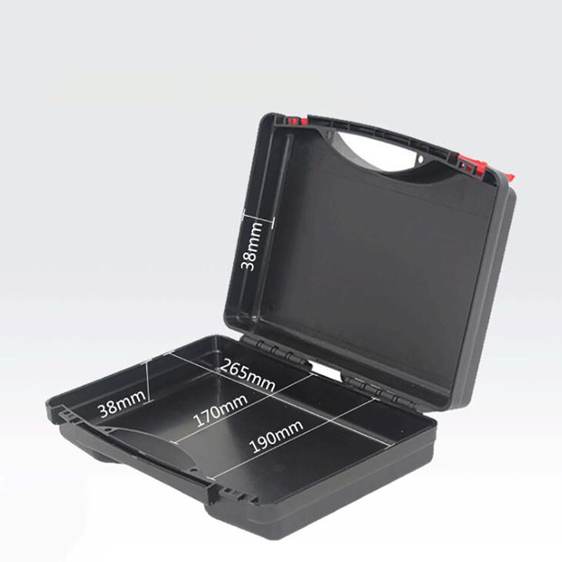 Plastic Carrying Hard Case Portable Tool Packing Case 275x230x82mm Empty Protective Hard Case for Hardware Tools, Black