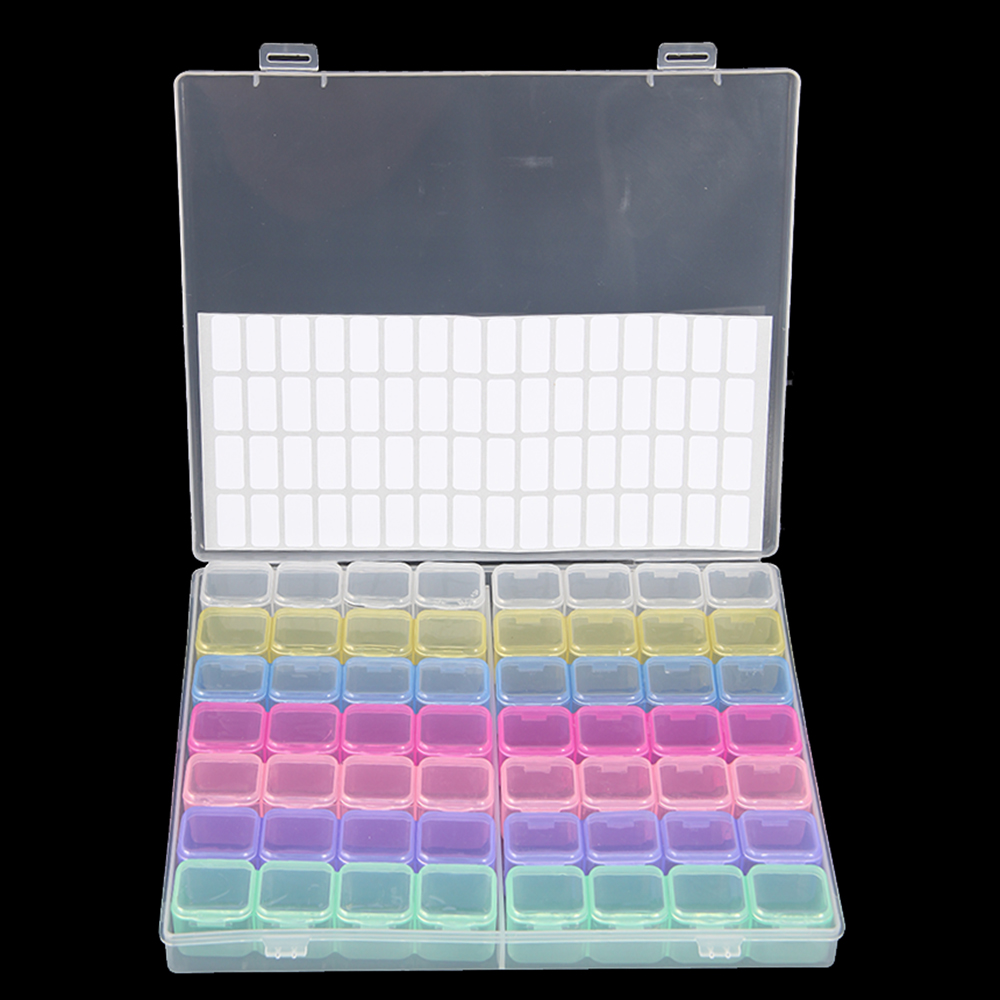 Diamond Nail Art Embroidery Tools Accessories Transparent Plastic Storage Box Diamond Painting Stone Mosaic Container Suitcase