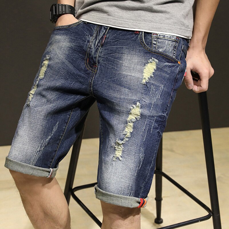 Jeans Große Herren Reithose Kurze See Denim betrübt kurze Hose Männer Sommer Denim kurze Hose Für Männer Plus Größe 28-42 gebrochen