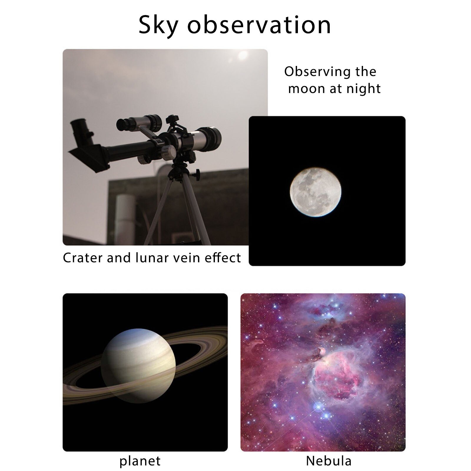 4 # Kinderen En Volwassenen Telescoop Astronomische Monoculaire Met Statief Refractor Spyglass Zoom High Power Krachtige Voor Astronomische Ruimte