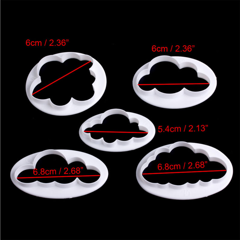 5/4/3 stk kage udstikker plast bagegrej fondant kage form fodbold skyer form kage værktøj kage dekoration køkken tilbehør