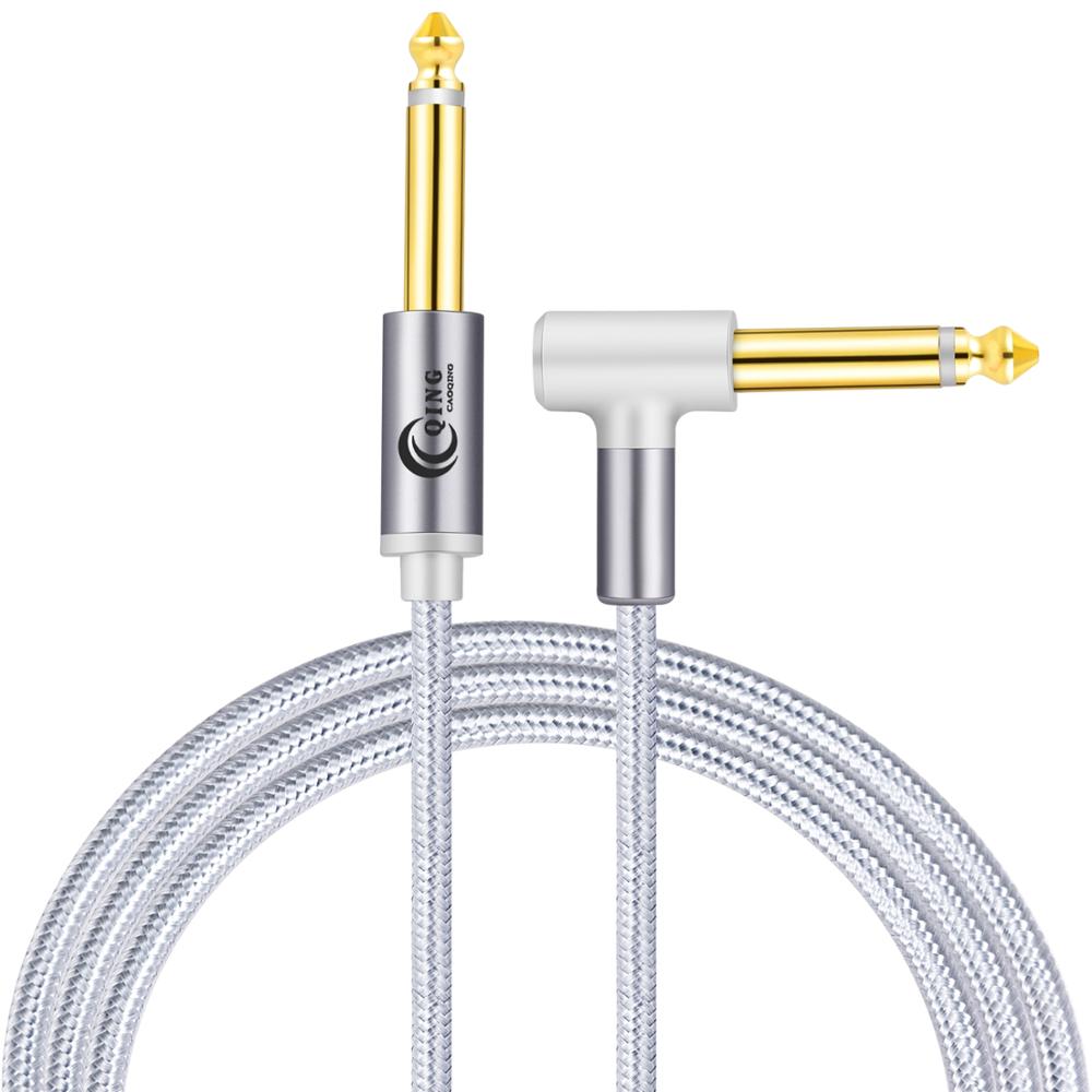 Gitaar Lood Kabel 6.35Mm 1/4 "Jack Nylon Gevlochten Gitaar Instrument Kabel Voor Elektrische Gitaar Bas Keyboard Mandoline Mengen bureaus: 3m