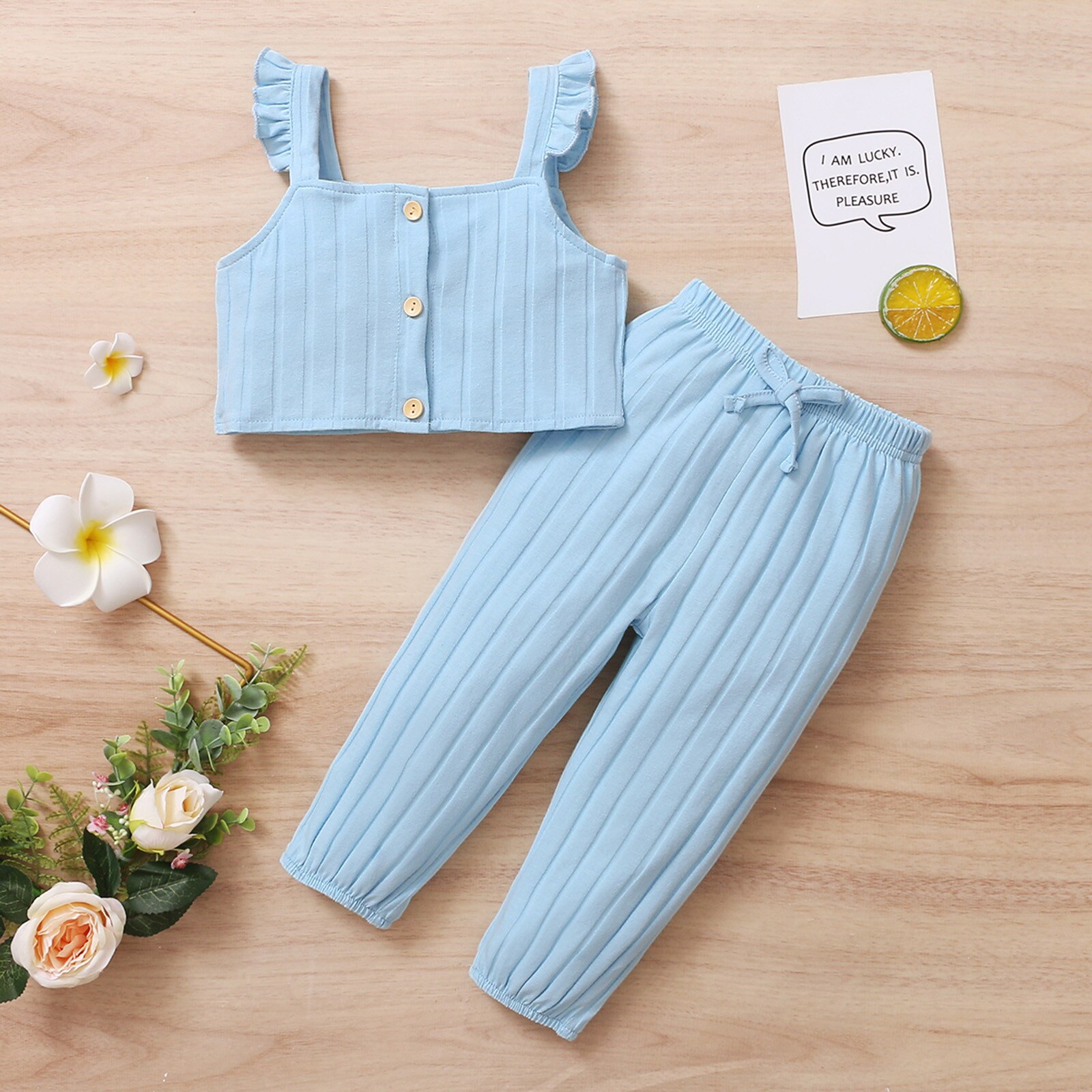 Toddler Girls Clothes Set Summer Sleeveless Solid Vest Tops+pants Girls Cotton Sports Outfits Kids Clothing Ropa