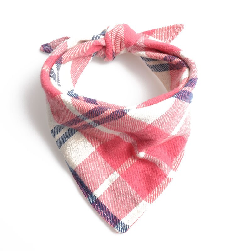 Hund bandana og hund skjerf reversibel rutete hund valp kjæledyr bandana hund smekker skjerf til små mellomstore hunder justerbar vaskbar: Hvit / 50 x 34 x 34cm