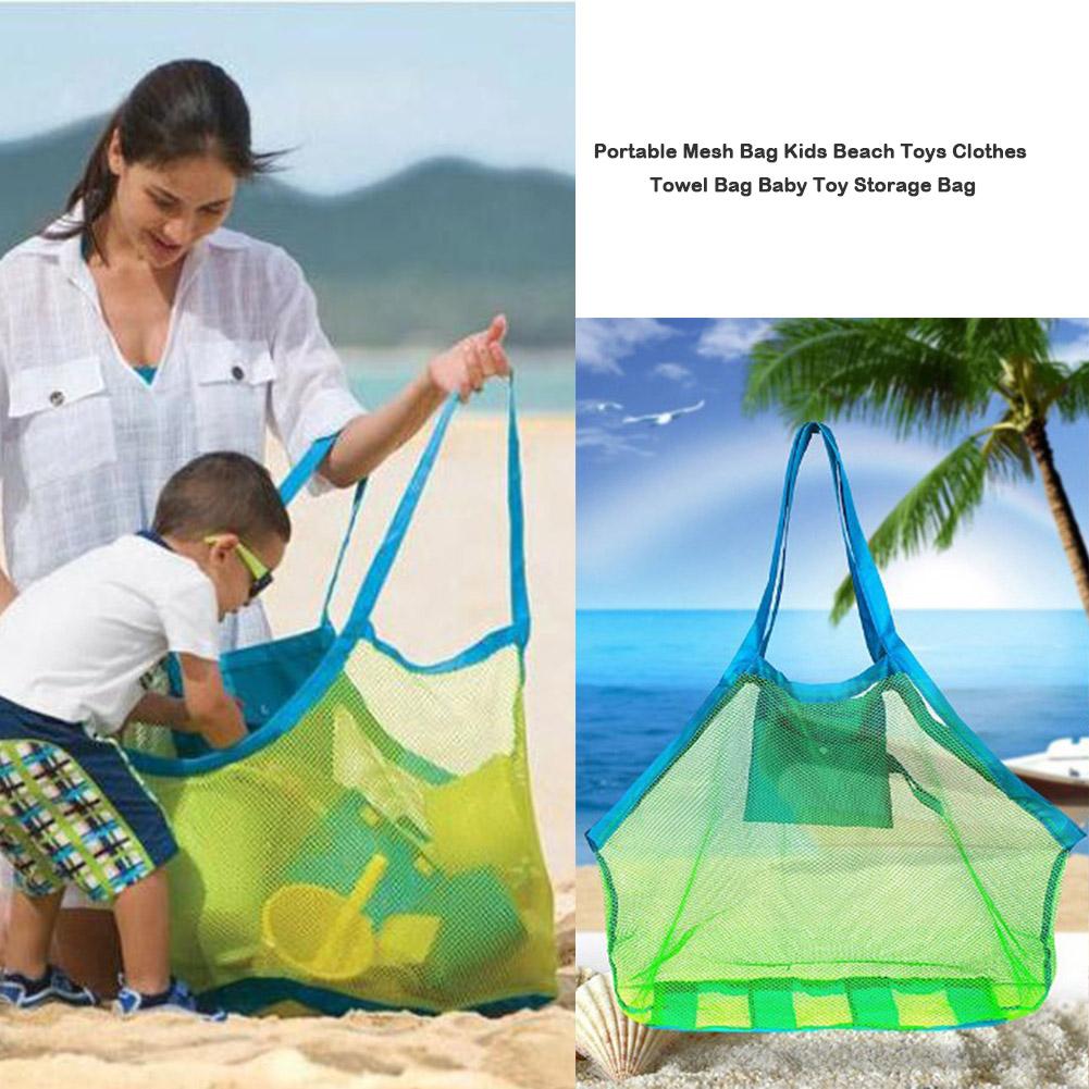 Kinderen Zand Weg Portable Mesh Bag Kids Strand Speelgoed Opslag Diversen Tassen Kids Speelgoed Opbergtas