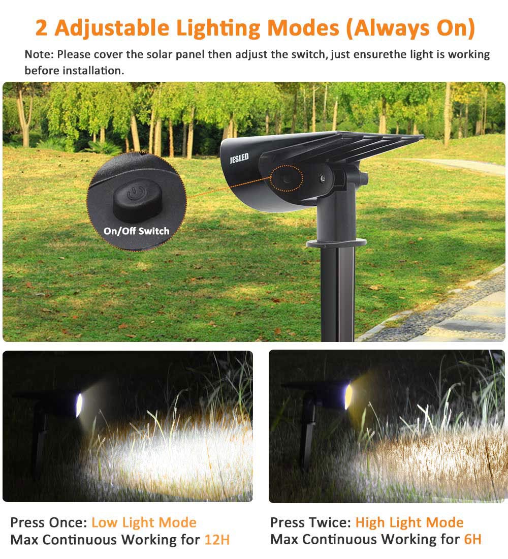 JESLED Solar Lamp Led Solar Light Outdoor Garden Landscape Lawn Lamp Decoration Powered Sunlight Waterproof Street Lighting