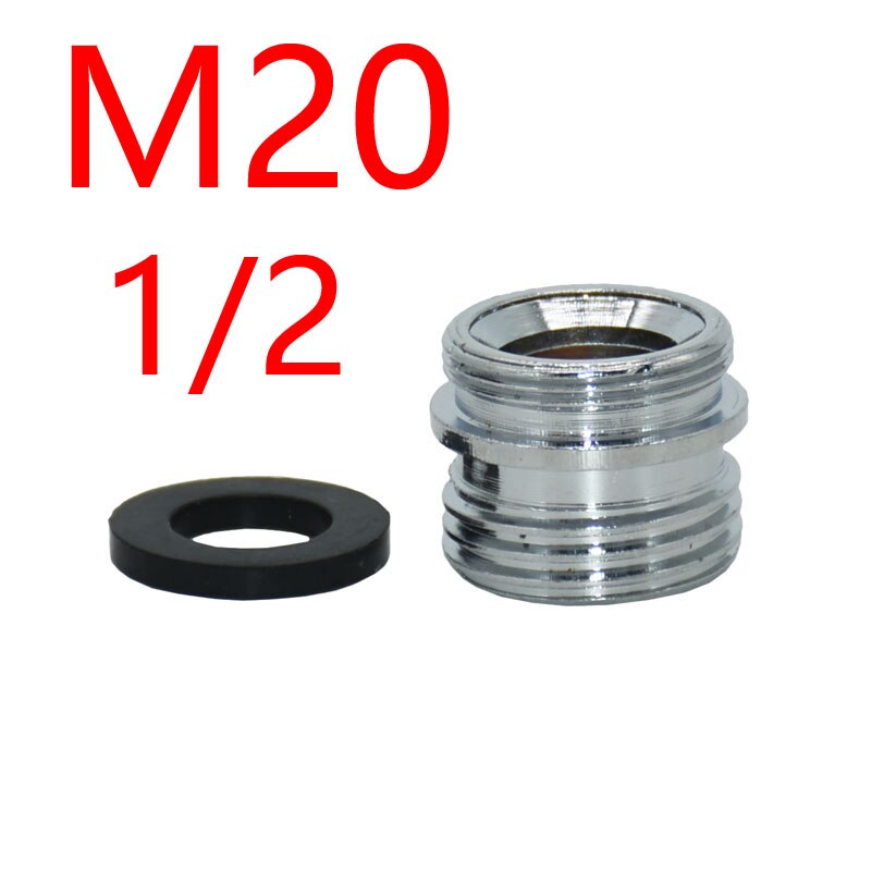Silver Male 1/2 to M20 Female M20 male Faucet connector Brass 1/2 to 20mm Thread connector copper fittings 1pcs: M20 male