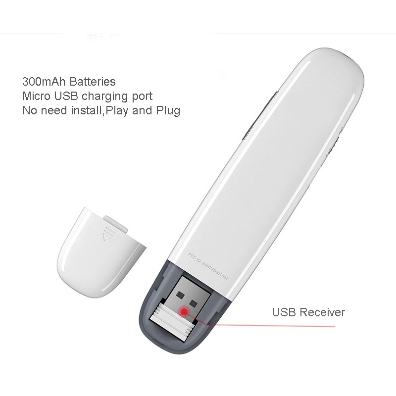 RF 2.4GHz USB Recharging Power Wireless Presenter PPT Remote Control For Meeting,Training and Teaching