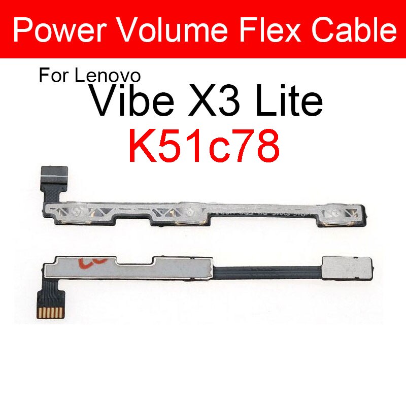 Tasto Laterale Del volume di potere del Cavo Della Flessione per Lenovo Vibe K3 K4 K5 Nota Più A6000 A7000 A7010 A6020a/Limone x3 K51c78 Parti di Riparazione: Vibe X3 Lite K51c78