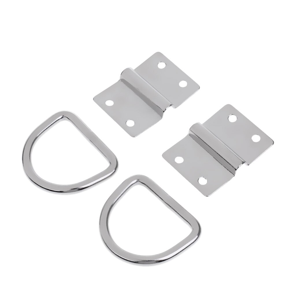 2x Stainless Steel Tie Down, Surface Mount D Ring Lashing Point Fixing Cleat