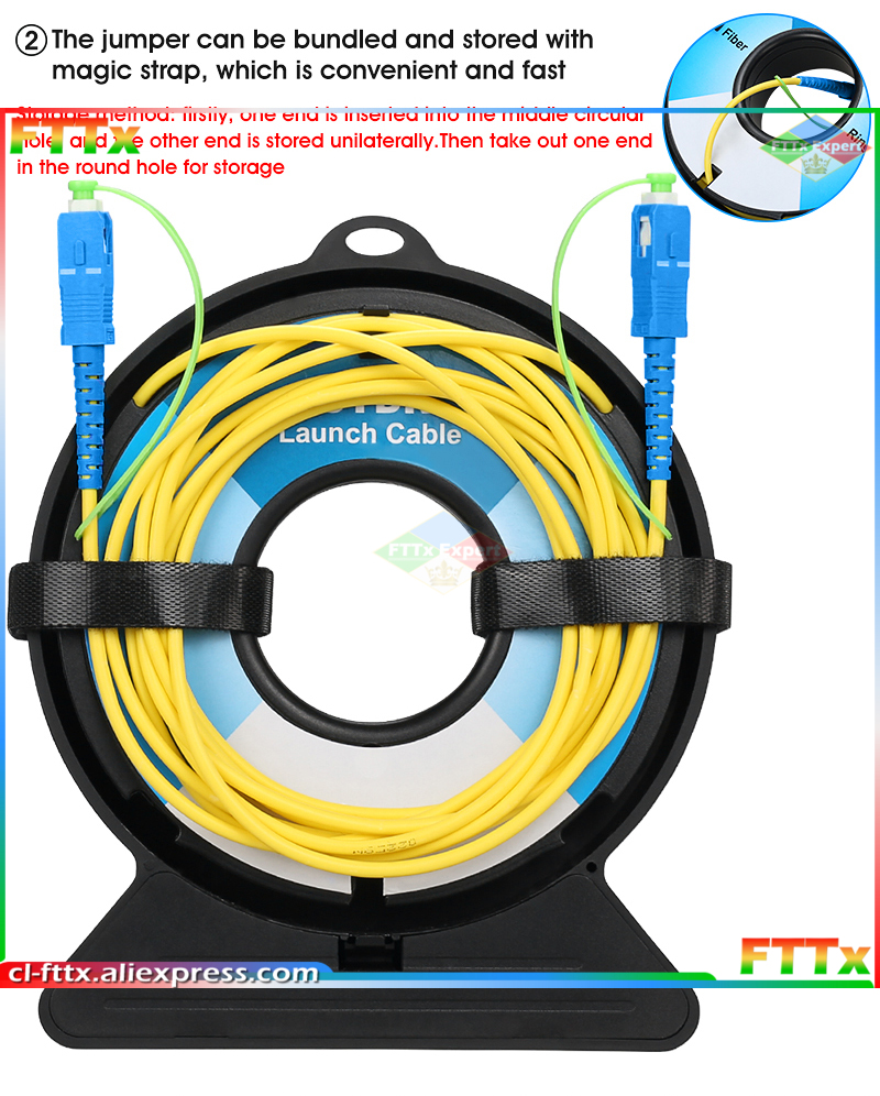 SC/FC/ST/LC-APC/UPC Fiber Optic OTDR Launch Cable Box ,Fiber Rings 150M OTDR Dead Zone Eliminator SM 1310/1550nm