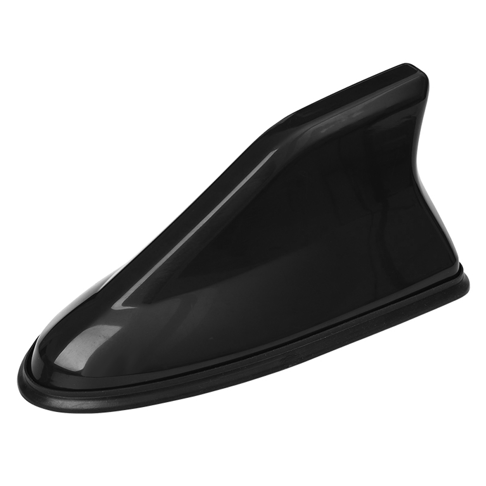 Aileron de requin universel en fibre de carbone, montage sur le toit de la voiture, dessus d'antenne aérienne, radio automatique AM FM, amplificateur de signal, 16cm, le plus récent: Black