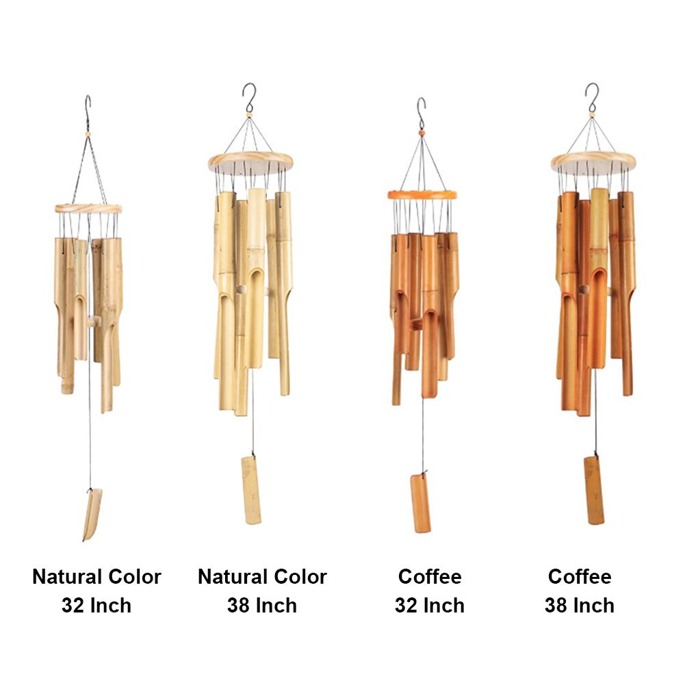 Craft 6 Tubes Balcony Bamboo Wind Chime Garden Decor Yard Outdoor Soothing Sound Relaxing Melody With Hook Retro Sympathy