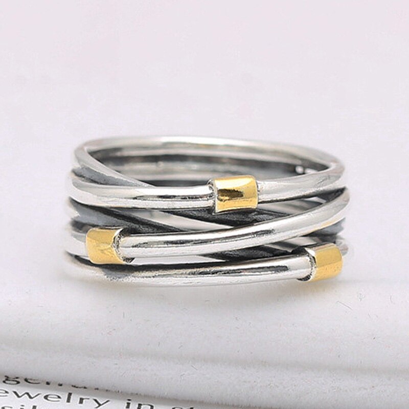 Autentiske 925 sterling sølv ring evigheden sammenflettet sølv rose reb bånd ringe til kvinder bryllup fine smykker