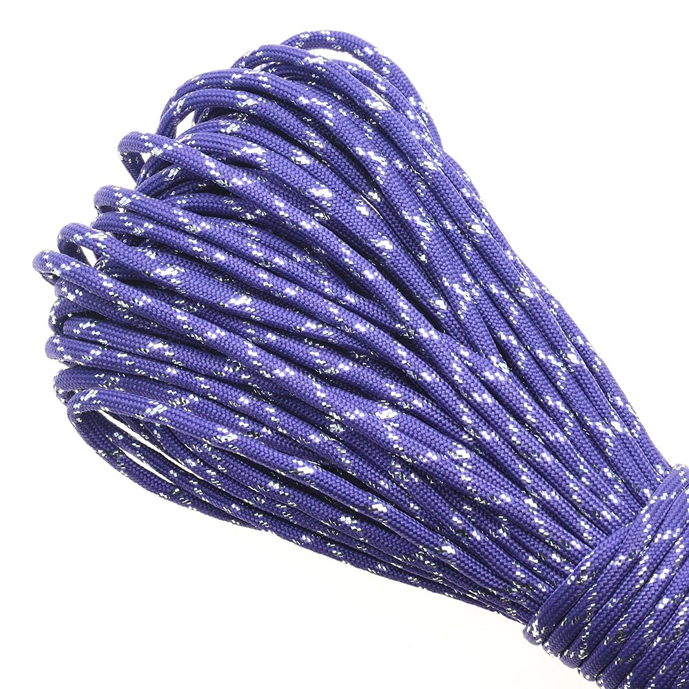 Gold Silver Cord 550 Paracord Parachute Cord Lanyard Mil Spec Type III 7 Strand Core 100 FT 19 Colors: Purple