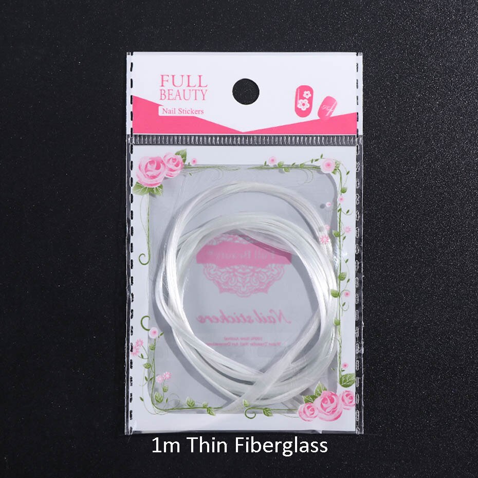 1m/2m/5m Nail Art Fiberglass For Nail Extension Building Clear Nails Fibernails Silk Acrylic Tips With Scraper Manicure SA1578: Thin 1m