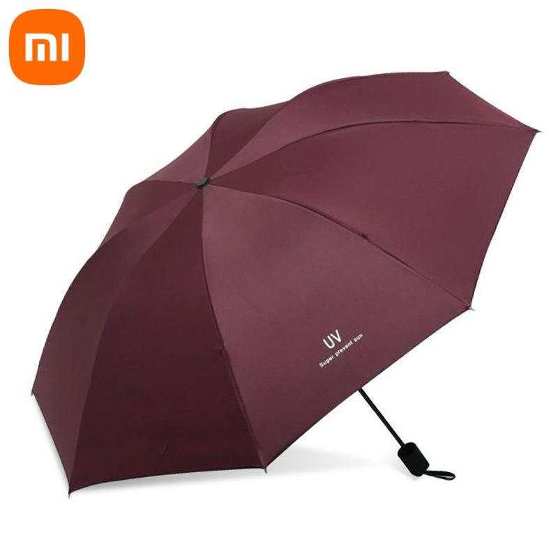 Xiaomi uv guarda-chuva dobrável à prova dwindproof água à prova de vento 8 osso guarda-chuva anti-uv dias ensolarados simples cor sólida guarda-chuva manual: Laranja
