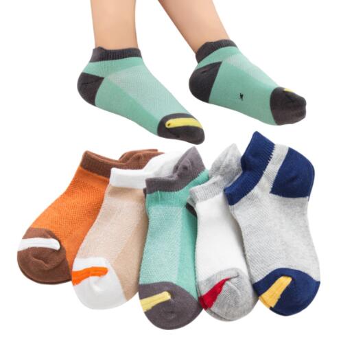 2019 verão algodão malha meninos meias crianças barco meias para meninas 1-9 ano crianças 5 pares/lote: new 5 pairs / 1 To 3 T