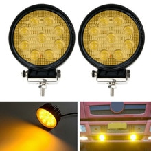 Light Car Light Bar Spot Offroad Driving Fog Lamp 12V-24V 3000K Amber 4-Inch 27W Amber LED