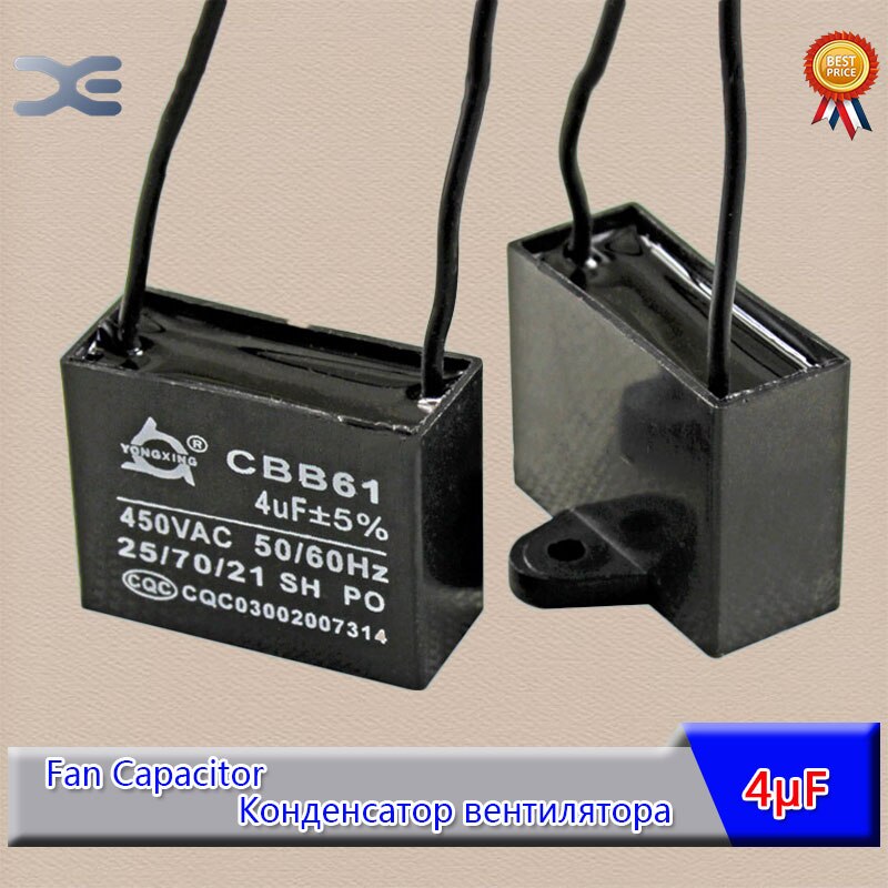 12 Models Fan Motor CBB61 1UF 1.2UF 1.5UF 1.8UF 2UF 2.5UF 3UF 4UF 5UF 6UF 8UF 10UF Capacitor 450V Original Part