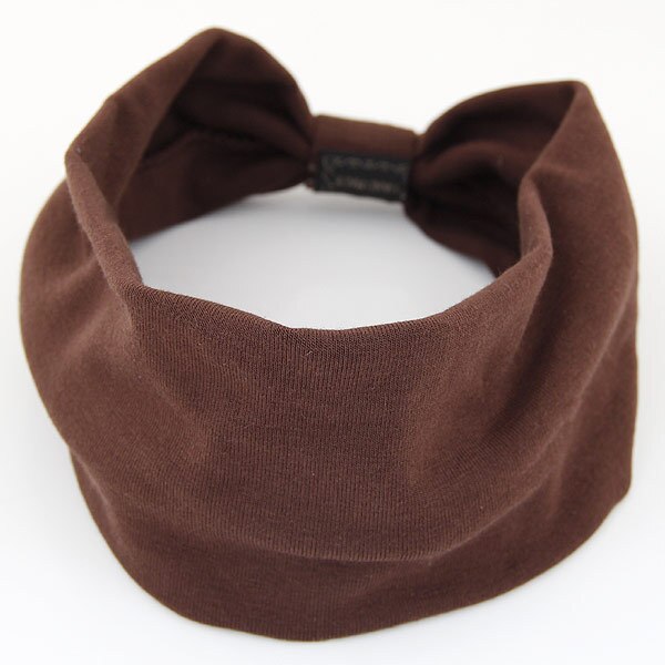 Women Solid Cotton Soft Hair Bands Casual Comfortable Headband Turban Bandanas Hair Holder Hair Accessories: brown