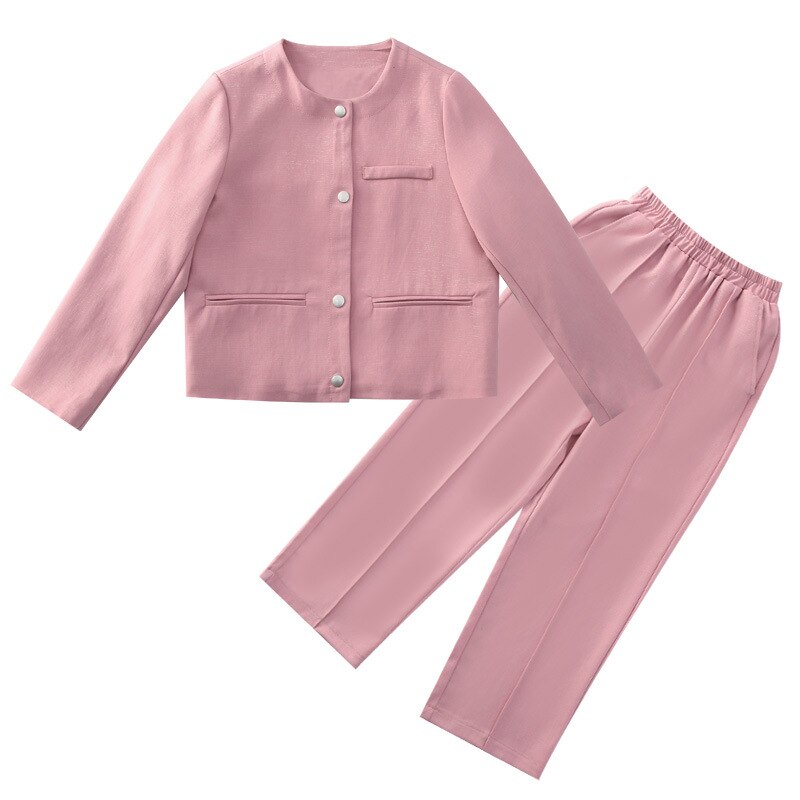Abito da ragazza primavera 2022 blazer rosa pantaloni larghi a dovuto pezzi impostato di abbigliamento per bambini abiti casuale per bambini allentati per bambini: 120cm