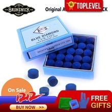 Original Authentic Blue Diamond Snooker Cue Tip 10mm 11mm One Piece Tip Billiard Accessories Brunswick Tip