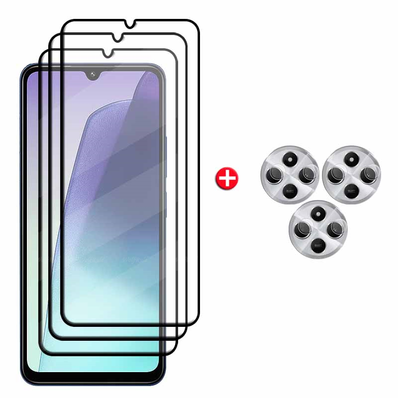6 en 1 para Redmi 14C vidrio Xiaomi Redmi 14C vidrio templado 9H HD cubierta protectora completa pegamento Protector de pantalla Redmi 14C Len Glass: Beige