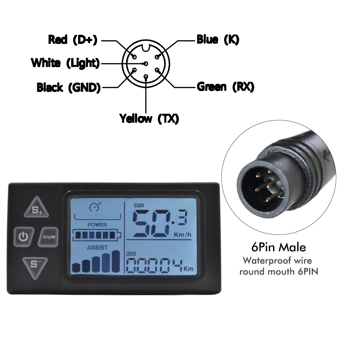 S861 Mountain UART2 Electric Bicycle Waterproof Assembly Parts Waterproof 24V/36V/48V Bicycle Speedometer Bike Computer Ebike: light green