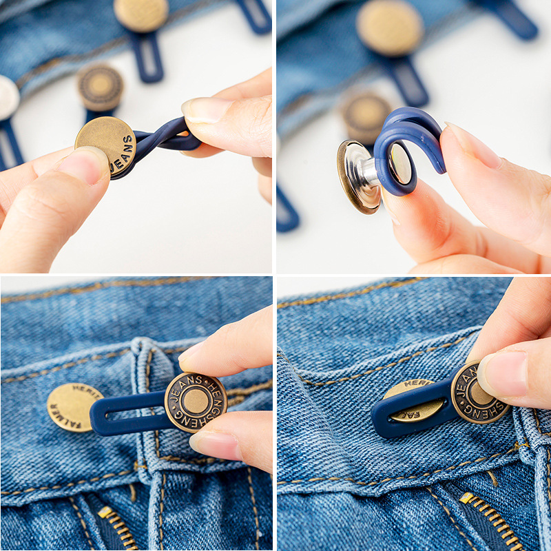 5 Stks/set Magic Metalen Knop Extendertrousers Jeans Knoppen Verstelbare Intrekbare Taille Extenders Zwangerschap Accessoires