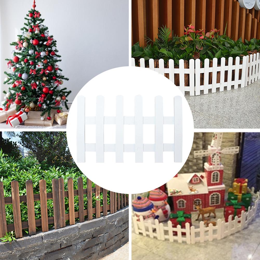 1pcs Wooden Fence Courtyard Indoor Garden Fence Kindergarten Flower Garden Vegetable Small Fence DIY Christmas Decoration 40a