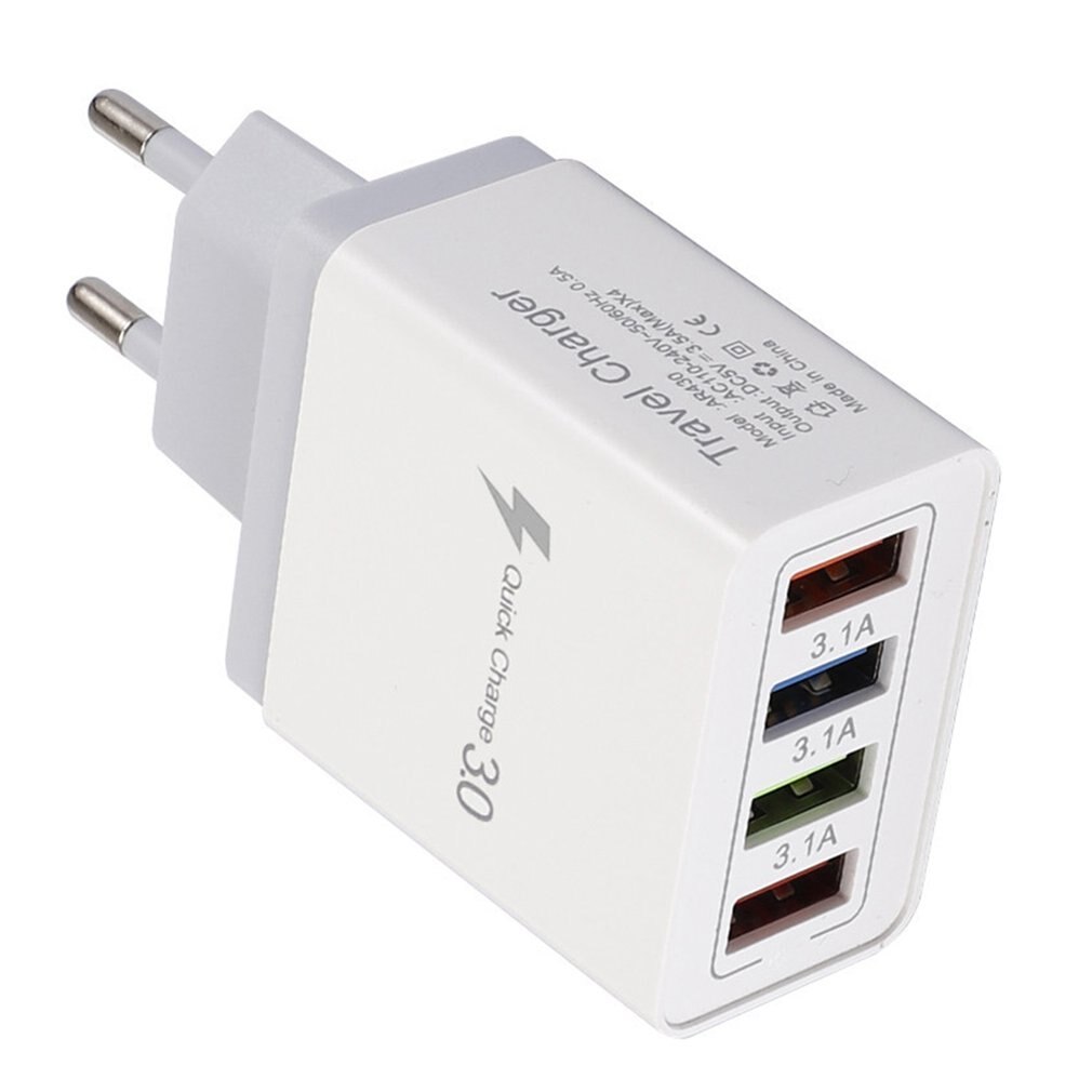 Szybka ładowarka USB, urządzenie do szybkiego ładowania przez USB, UE/US, technologia Quick Charge 3.0, do zasilacza telefonów, do Huawei Mate 30, tabletu, przenośne, ścienne, przenośne: gray / EU