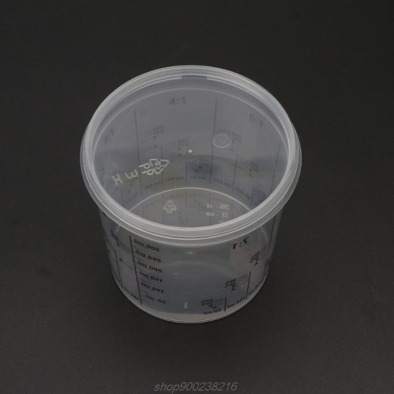 5Pcs 400ml Disposable Graduated Clear Plastic Paint Mixing Cups Calibrated Mixing Ratios Measuing Cups Liquids J06 21