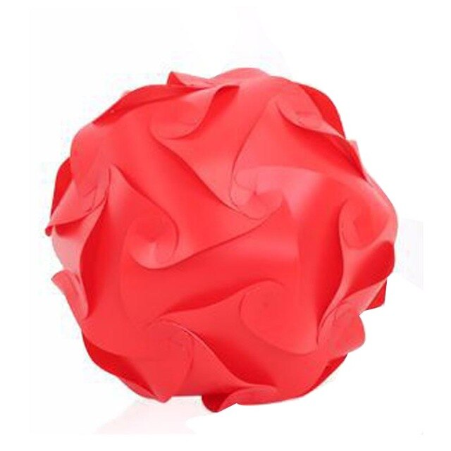 Bricolage moderne boule lampe abat-jour abat-jour Art déco coloré Puzzle pendentifs lumière ombre bricolage plafond moderne diamètre 30 cm: Rouge