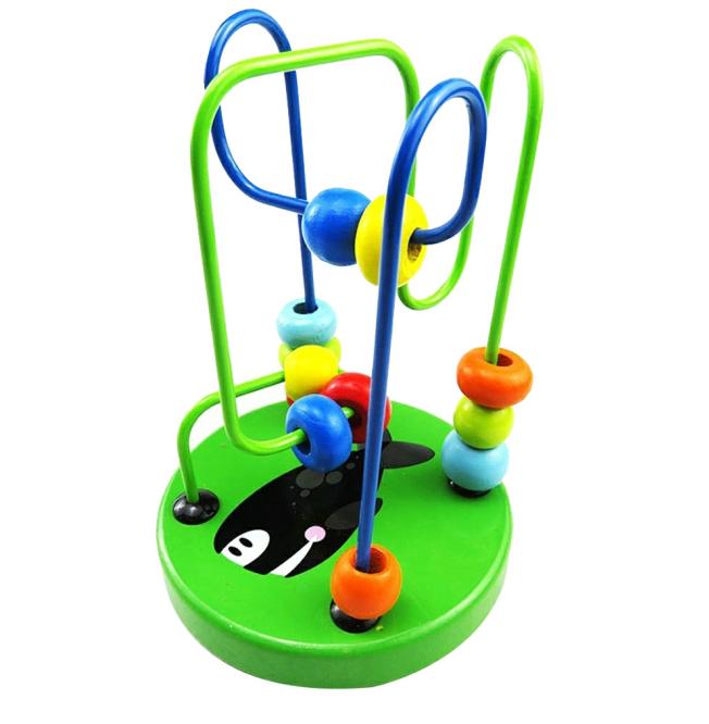 Børn pædagogisk legetøj træ perler rutschebane labyrint spil lyse farver børn hånd øjne træning: H