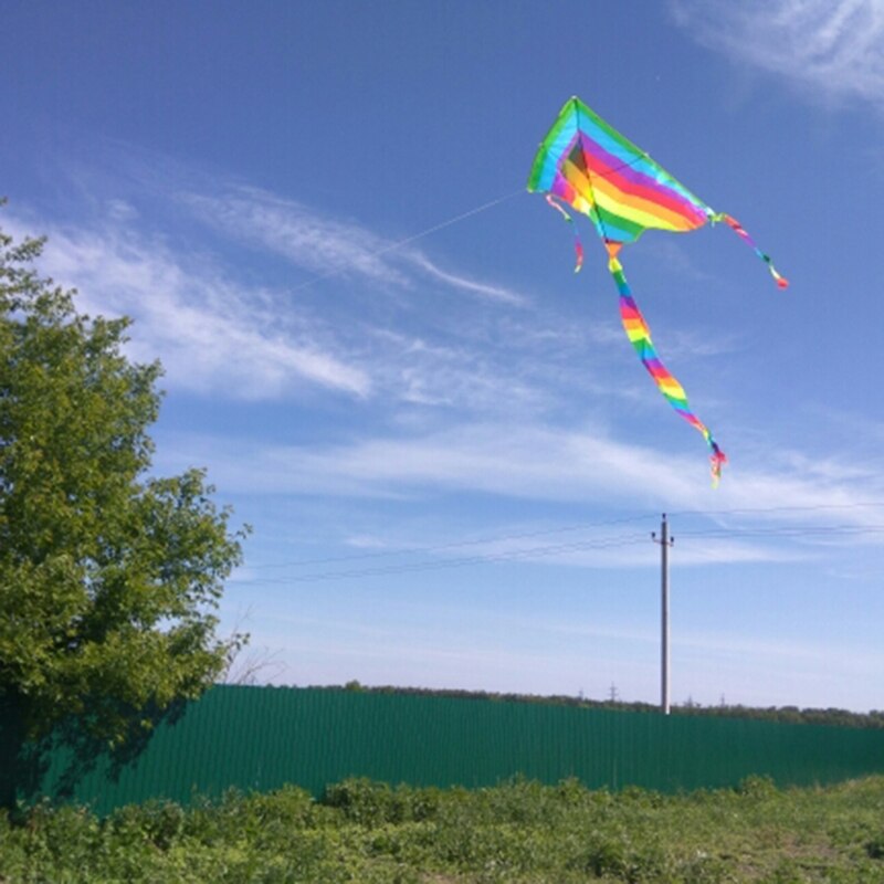 Long Tail Rainbow Kite Outdoor Kites Flying Toys Kite For Children Kids Single Line Kite Flying Inflatable