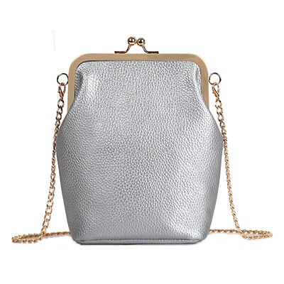 Ybyt mærke vintage afslappet sød kæde kvinder shell taske møntpunge håndtasker dame mini skulder messenger crossbody tasker: Sølv