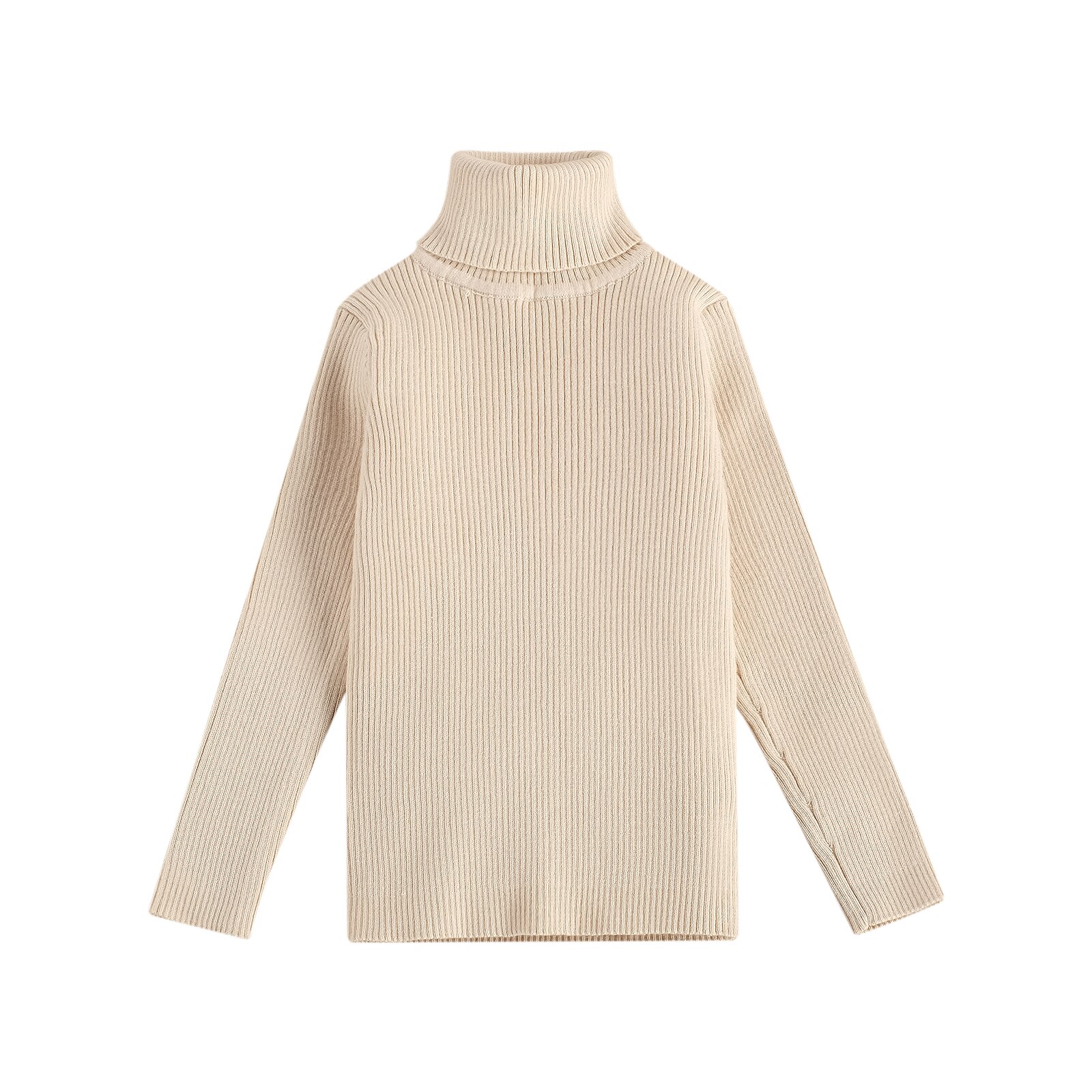 0-6Y Peuter Baby Meisje Coltrui Truien Winter Fall Effen Kleur Lange Mouwen Knited Top Zachte Truien Uitloper: Beige / 5T