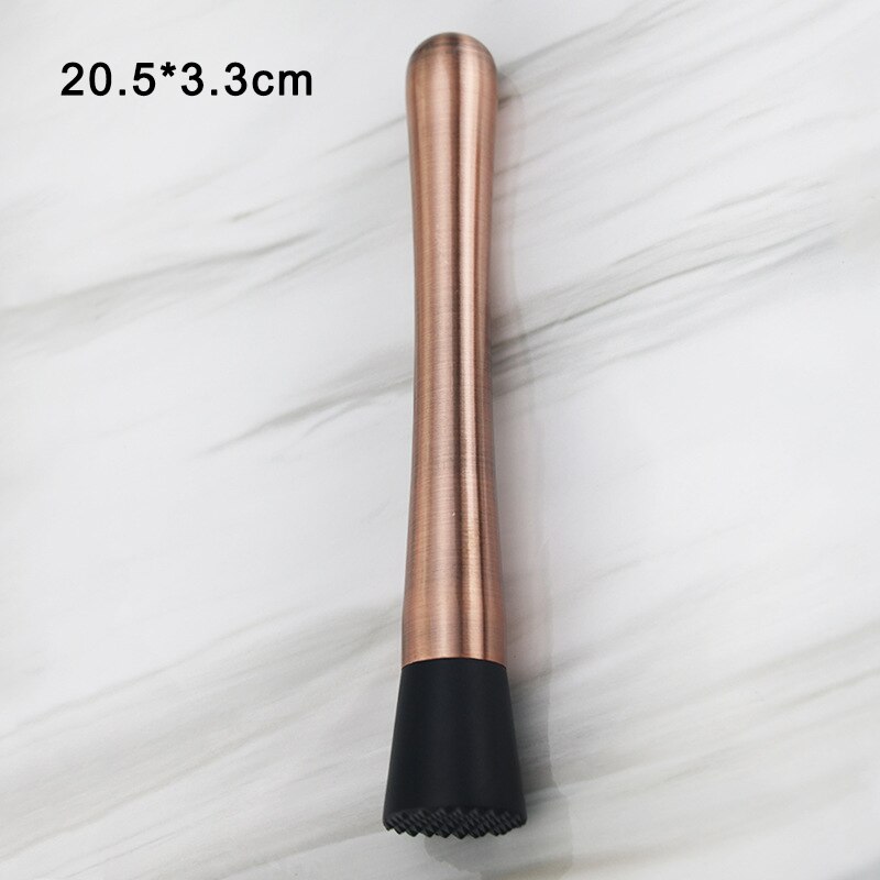 Barra de trituración de hielo de acero inoxidable, multifunción, cóctel, Swizzle, jugo de limón, libras, barras de presión, martillo de hielo triturado, herramientas para Bar: Rose Gold