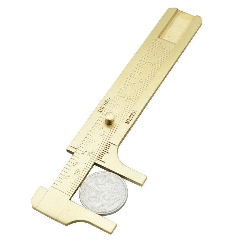 Mini Small Metal Solid Brass Vernier Caliper Ruler Sliding Gauge 8cm 3.15Inch Measuring Tools School Supplies Stationery